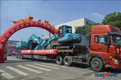 征战国家水利——山河智能价值近千万挖掘机批量发往福建